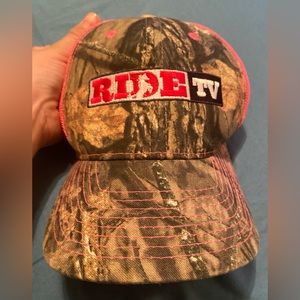 Camo and Hot Pink ballcap, Ride TV logo on front,adjustable, mesh back
